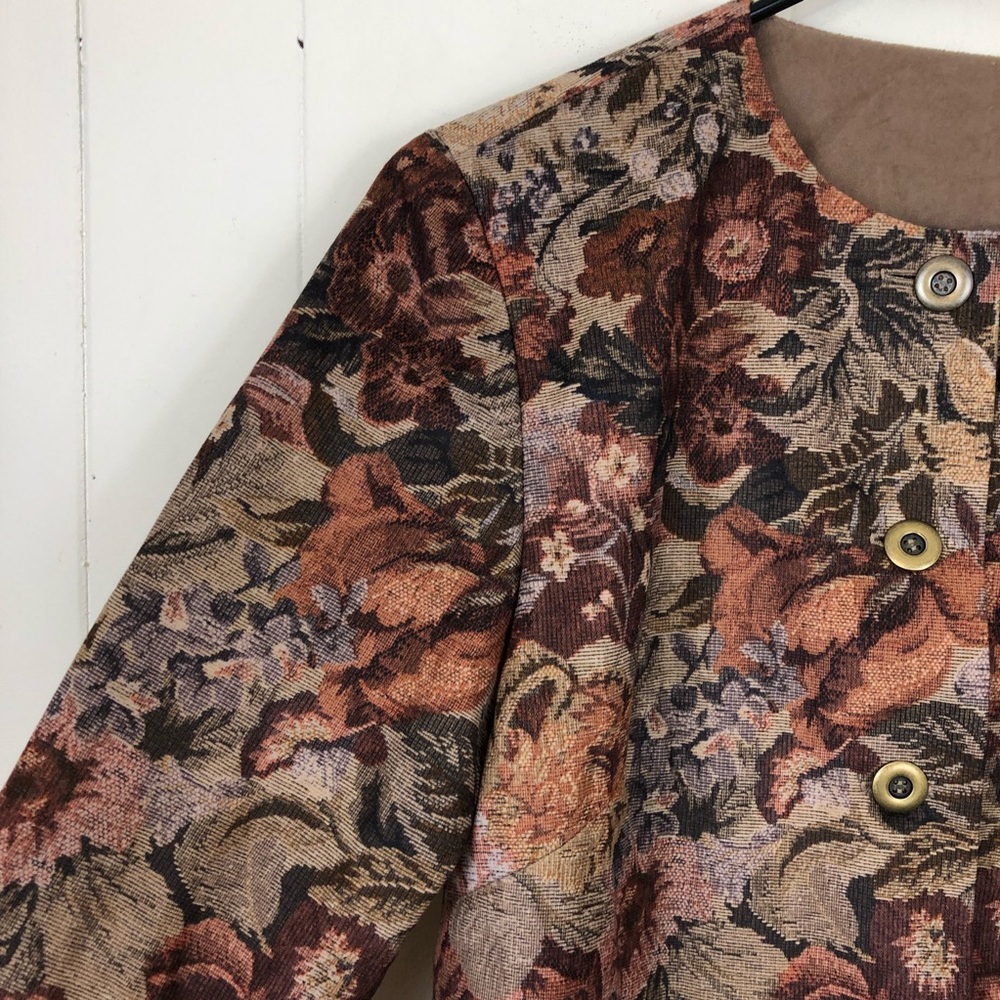 Vintage Floral Print Button Down Top Sz M - Picture 5 of 10